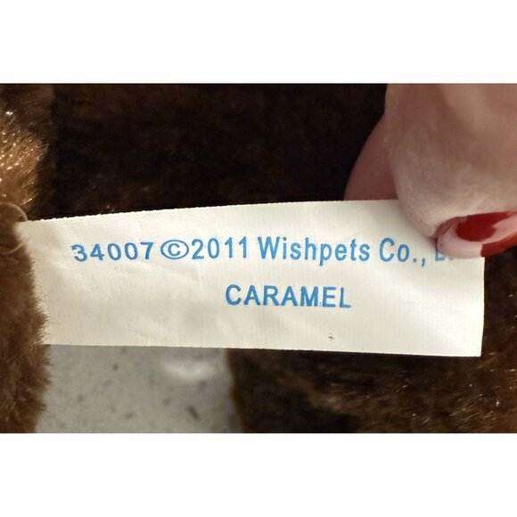 Wishpets Caramel Brown Plush Bunny Rabbit Carrot Floppy Ear Polyester Fiber 11" - Picture 5 of 8